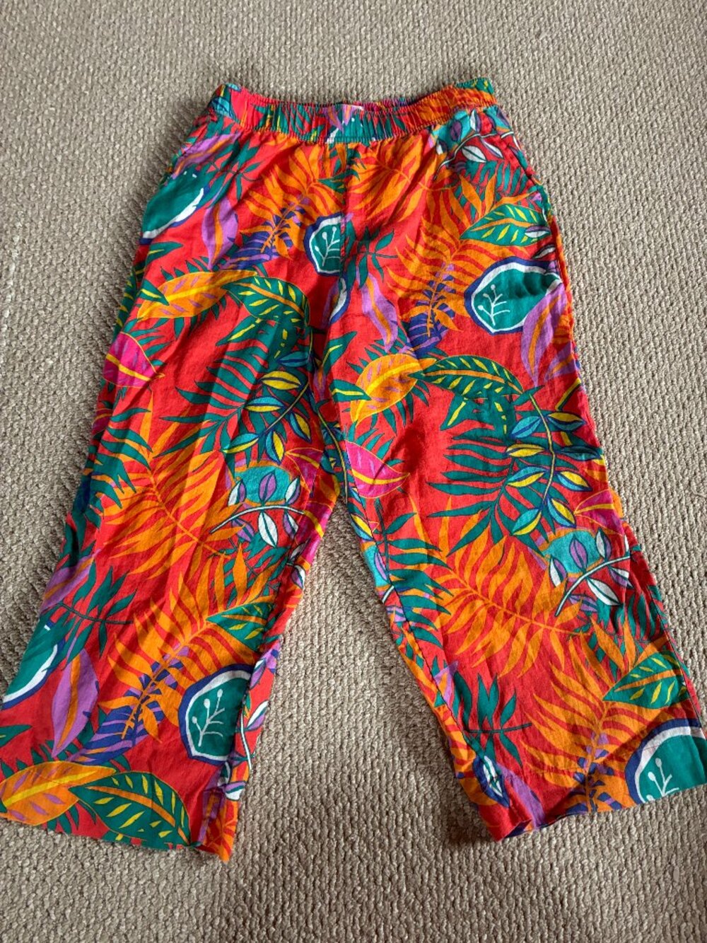 C&C California Tropical XL Linen Wide Leg Pants Resort Cruise Dopamine Dressing